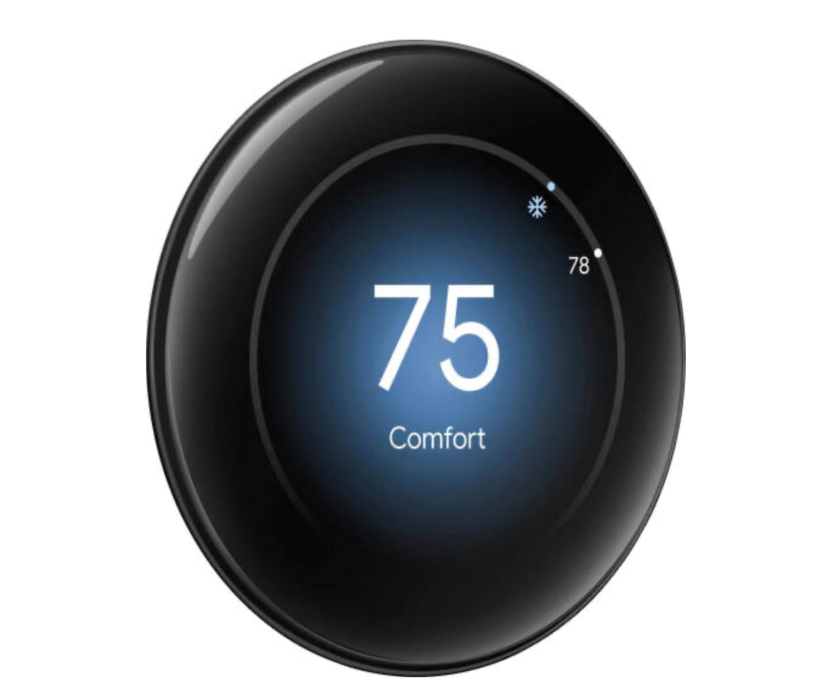 Google Nest Learning Thermostat 4th Gen with Nest Temperature Sensor 2nd Gen, Multi-Zone Control, Auto-Away Mode, Motion Sensing, Polish Obsidian | GA05169-US